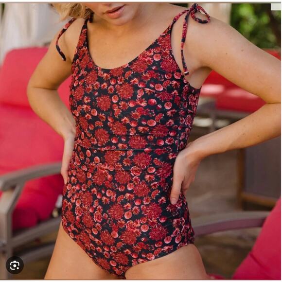 Albion Fit The Natalie in Pink Dizzy One Piece Swimsuit Size Medium - Picture 7 of 7